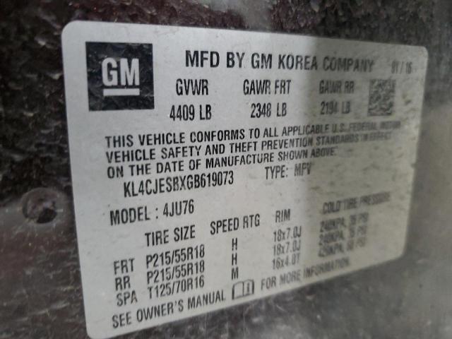 2016 BUICK ENCORE KL4CJESBXGB619073