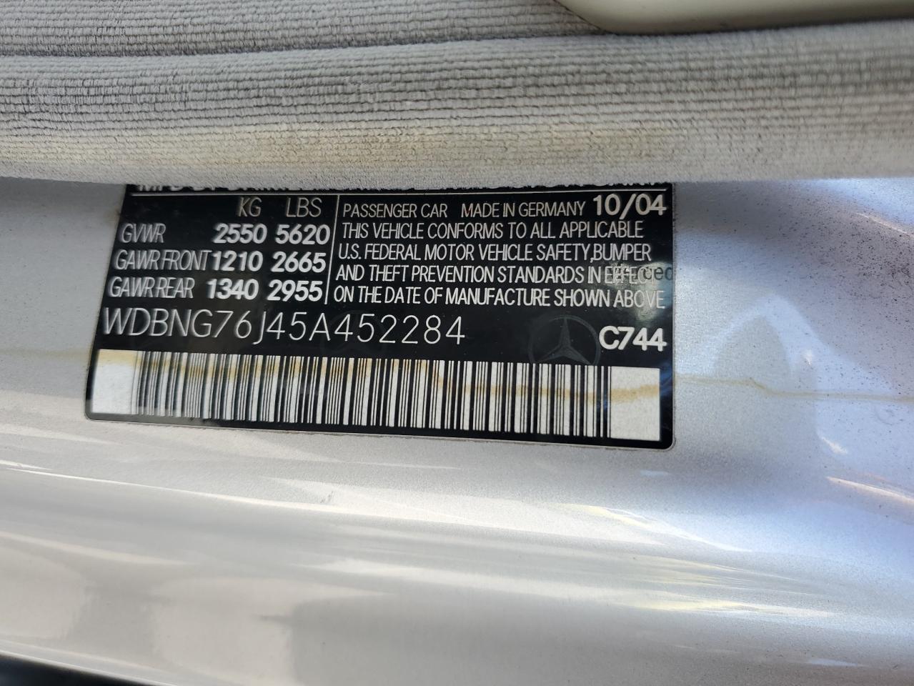 Lot #3276419689 2005 MERCEDES-BENZ S 600