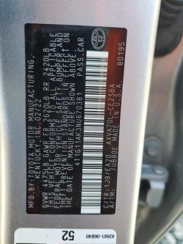 2022 TOYOTA CAMRY SE 4T1G11AK3NU670381