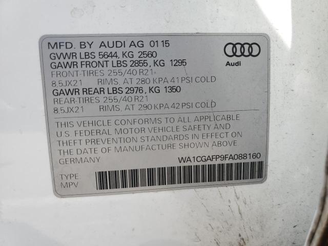 2015 AUDI SQ5 PREMIU WA1CGAFP9FA088160