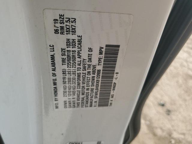 2019 HONDA ODYSSEY TO 5FNRL6H8XKB120906