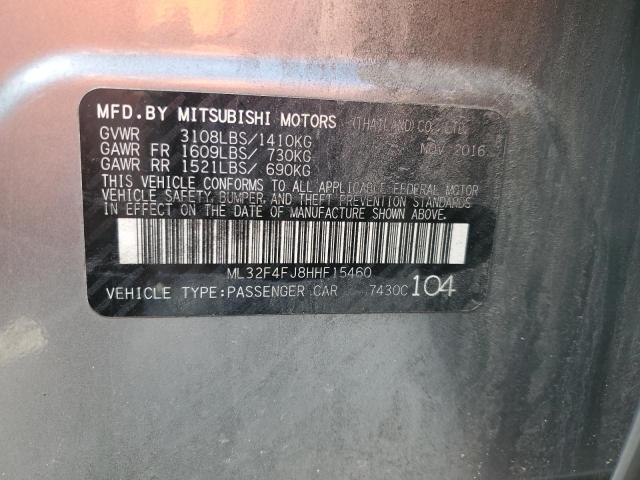 2017 MITSUBISHI MIRAGE G4 SE ML32F4FJ8HHF15460