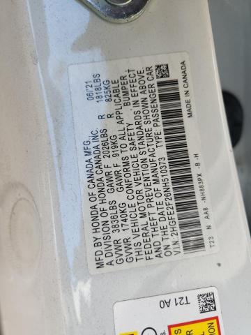 2022 HONDA CIVIC LX 2HGFE2F26NH510373