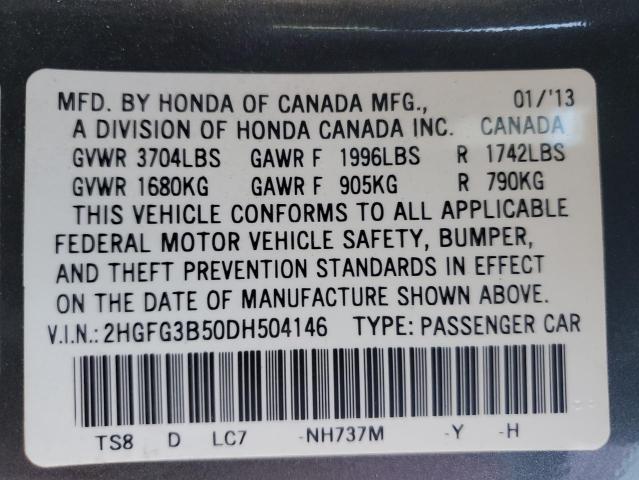 2013 HONDA CIVIC LX - 2HGFG3B50DH504146