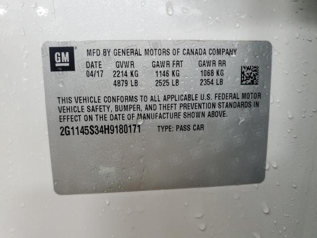 2017 CHEVROLET IMPALA PRE 2G1145S34H9180171