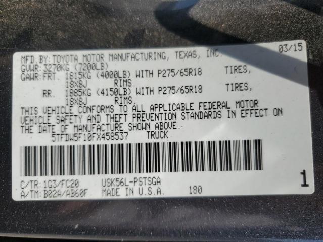 2015 TOYOTA TUNDRA CRE 5TFDW5F10FX458537