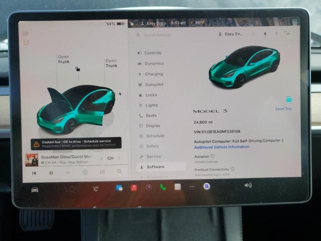 2022 TESLA MODEL 3 5YJ3E1EA0NF235108