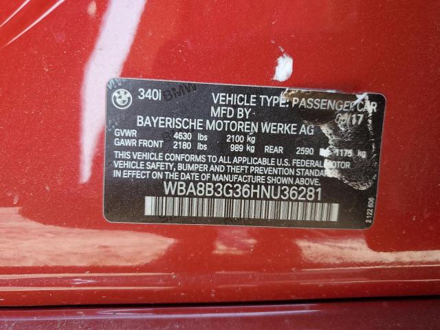 2017 BMW 340 I WBA8B3G36HNU36281