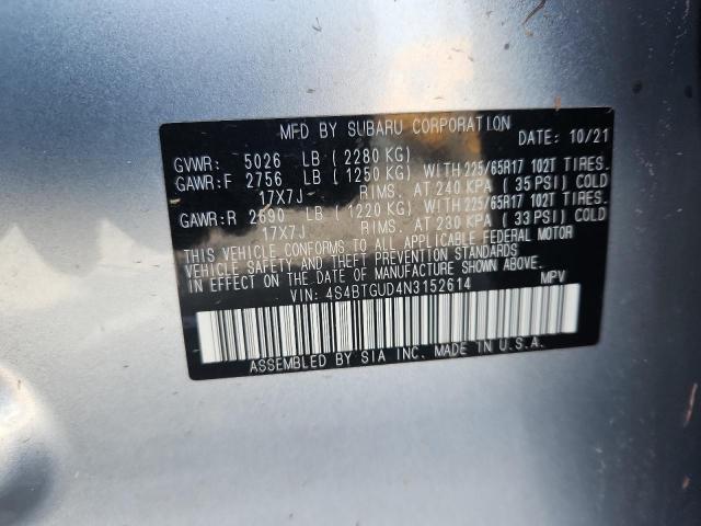 2022 SUBARU OUTBACK WI 4S4BTGUD4N3152614