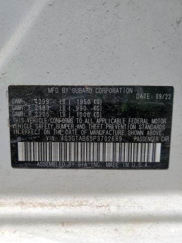 2023 SUBARU IMPREZA 4S3GTAB65P3702689