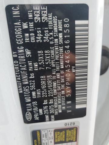 2019 KIA SORENTO EX 5XYPHDA54KG461580