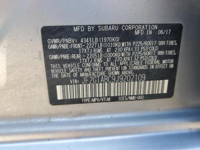 2018 SUBARU CROSSTREK - JF2GTABC9J9202109