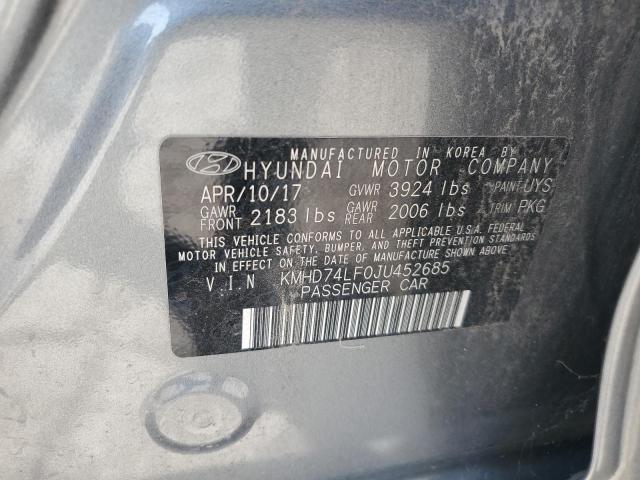 2018 HYUNDAI ELANTRA SE KMHD74LF0JU452685