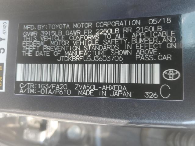 2018 TOYOTA PRIUS - JTDKBRFU5J3603706