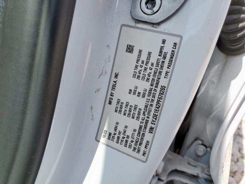 2023 TESLA MODEL 3 5YJ3E1EA2PF678265