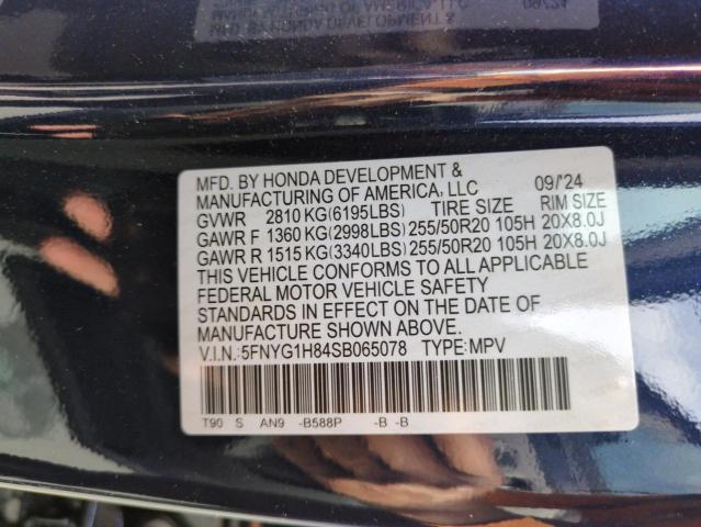 2025 HONDA PILOT ELIT 5FNYG1H84SB065078