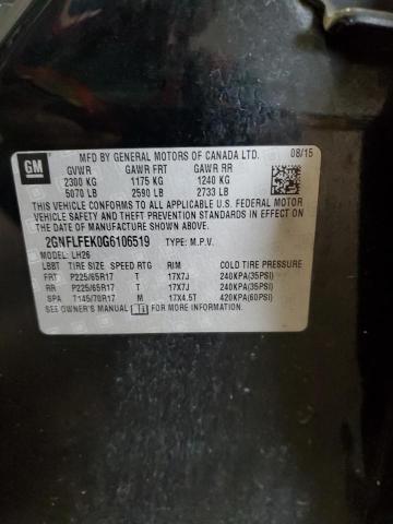 2016 CHEVROLET EQUINOX LT - 2GNFLFEK0G6106519