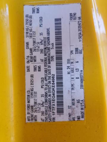 2016 FORD F150 SUPER - 1FTFX1EG4GKE84982
