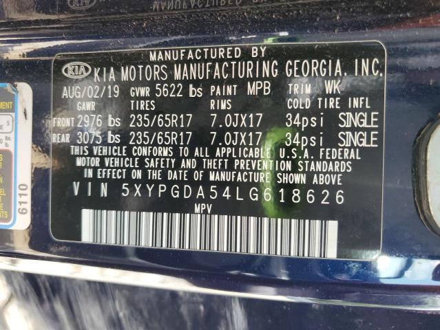2020 KIA SORENTO S 5XYPGDA54LG618626