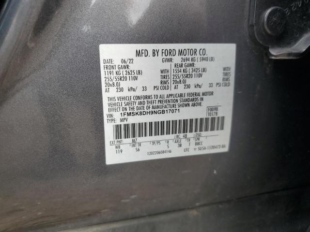 2022 FORD EXPLORER X - 1FMSK8DH9NGB17071