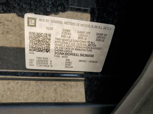 2020 CHEVROLET BLAZER 3LT 3GNKBDRS1LS636008
