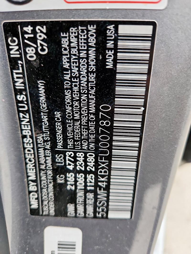 2015 MERCEDES-BENZ C 300 4MAT 55SWF4KBXFU007870