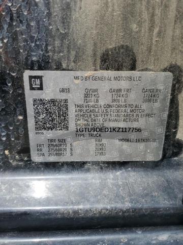 2019 GMC SIERRA K15 1GTU9DED1KZ117756