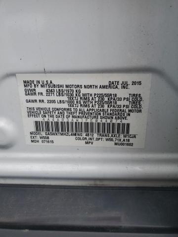 2015 MITSUBISHI OUTLANDER 4A4AR3AW1FE044074