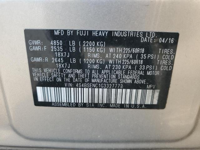 2016 SUBARU OUTBACK 3. 4S4BSENC1G3327773