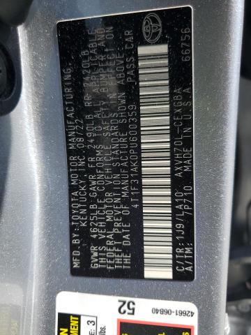 2023 TOYOTA CAMRY XLE 4T1F31AK0PU600359