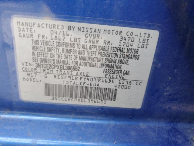 2016 NISSAN VERSA NOTE 3N1CE2CPXGL396652
