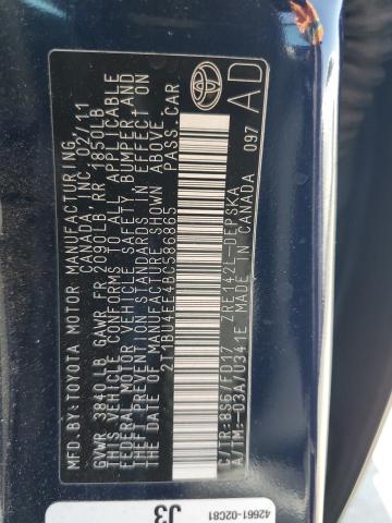 2011 TOYOTA COROLLA BA - 2T1BU4EE4BC586865