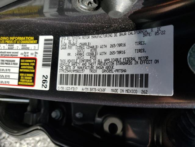 2022 TOYOTA TACOMA DOUBLE CAB 3TMCZ5AN1NM502157