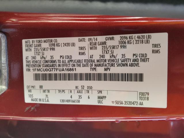 2015 FORD ESCAPE SE 1FMCU0G77FUA16861