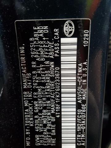 2016 TOYOTA CAMRY LE 4T1BF1FK7GU233670