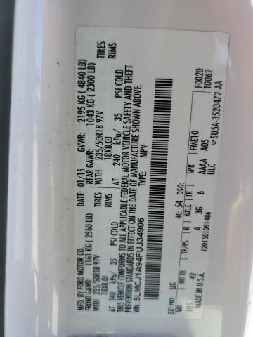 2015 LINCOLN MKC 5LMCJ1A94FUJ34906