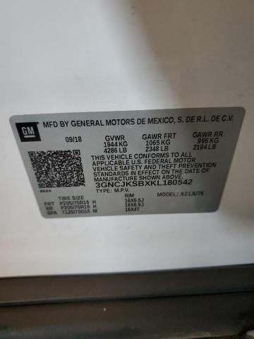 2019 CHEVROLET TRAX LS 3GNCJKSBXKL180542
