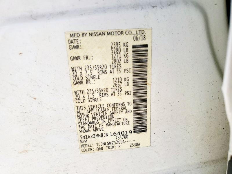 2018 NISSAN MURANO S 5N1AZ2MH8JN164019