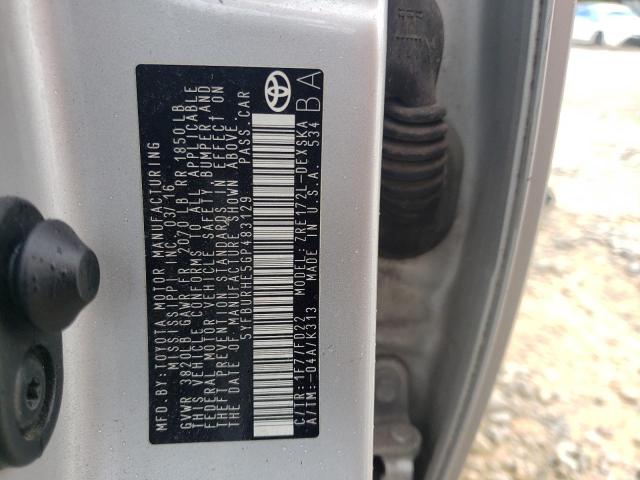 2016 TOYOTA COROLLA L - 5YFBURHE5GP483129