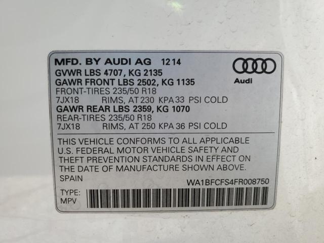 2015 AUDI Q3 PREMIUM - WA1BFCFS4FR008750