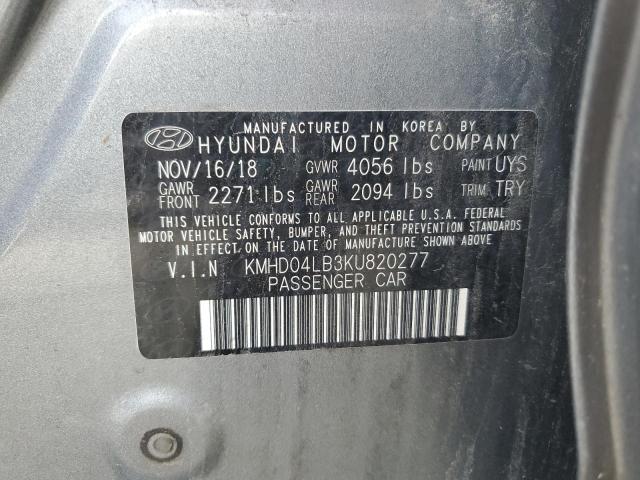 2019 HYUNDAI ELANTRA SP KMHD04LB3KU820277