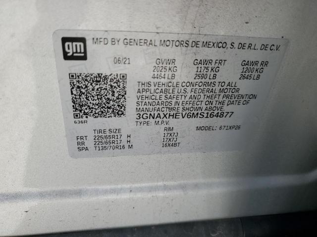 2021 CHEVROLET EQUINOX LS 3GNAXHEV6MS164877