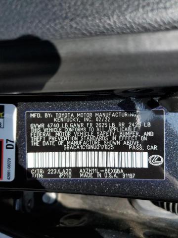 2022 LEXUS ES 300H BA 58ACA1C19NU017825