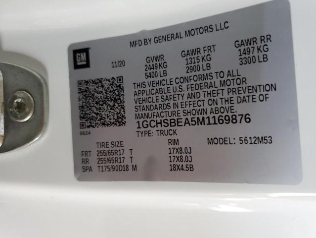 2021 CHEVROLET COLORADO 1GCHSBEA5M1169876