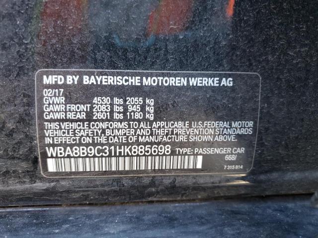 2017 BMW 330 I WBA8B9C31HK885698
