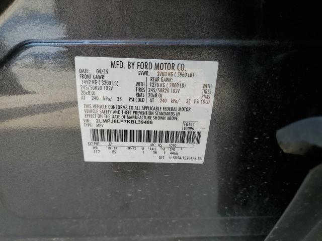 2019 LINCOLN NAUTILUS R 2LMPJ8LP7KBL39486