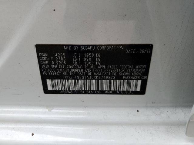 2019 SUBARU IMPREZA SP 4S3GTAJ6XK3749873