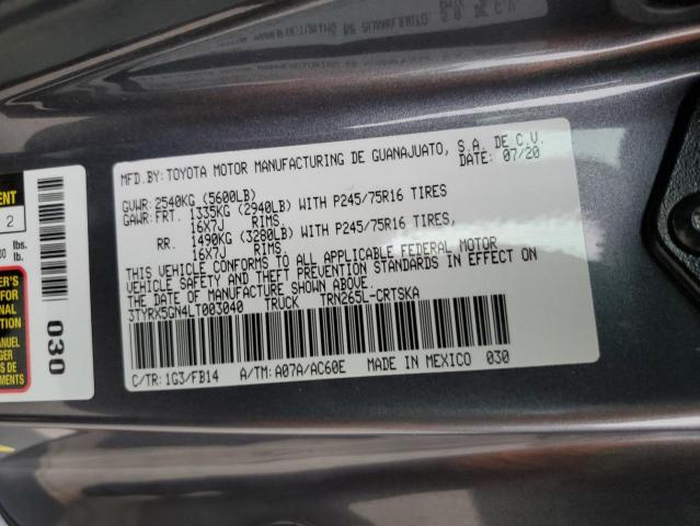 2020 TOYOTA TACOMA ACC 3TYRX5GN4LT003040