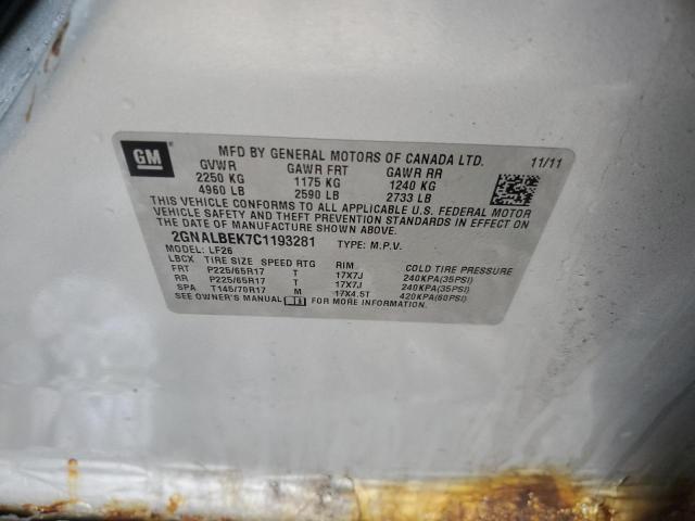 2012 CHEVROLET EQUINOX LS #3305434479