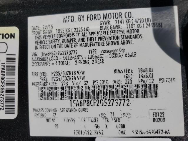 2016 FORD MUSTANG GT - 1FA6P8CF2G5273772